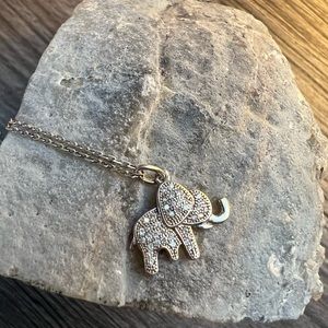 Small Italian Silver Elephant Necklace Stamped 925 Sterling Silver💕